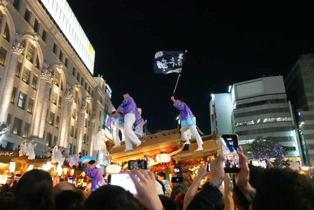 なんば広場で開催されただんじりイベントの様子