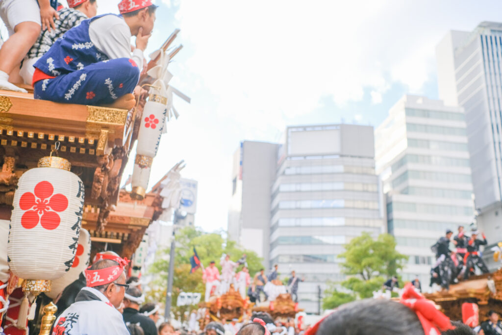 なんば広場で開催されただんじりイベントの様子